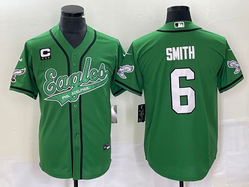 Men Philadelphia Eagles #6 Smith Green Co Branding Game NFL Jersey style 2->philadelphia eagles->NFL Jersey